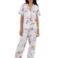 La Cera Short Sleeve Floral Pajama Set - La Cera