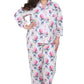 La Cera Floral Cotton Pajama Set  - Plus Size