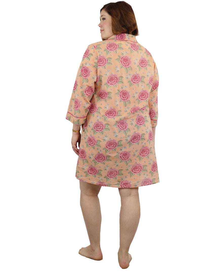 Plus Size La Cera Long Sleeve Nightshirt - La Cera