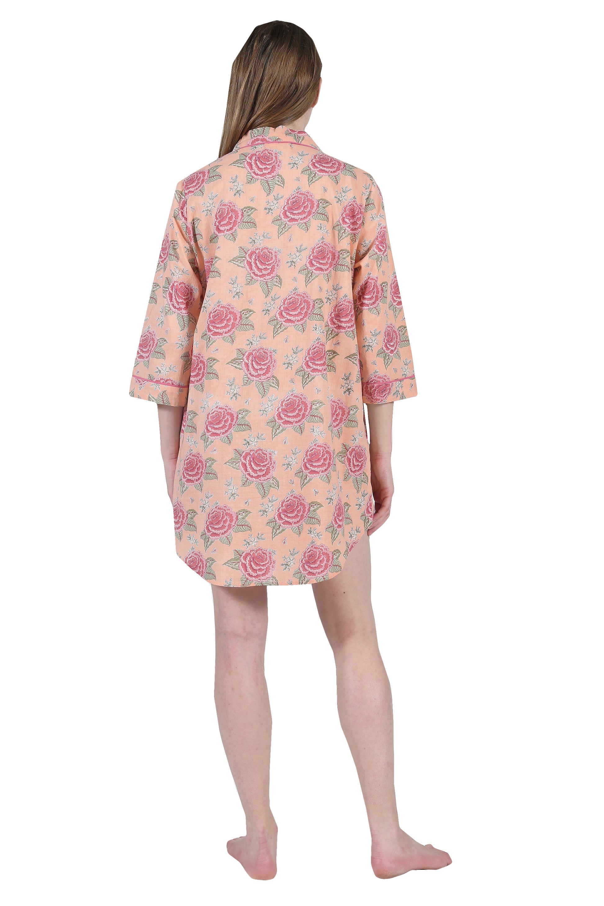 La Cera Floral Print Nightshirt - La Cera