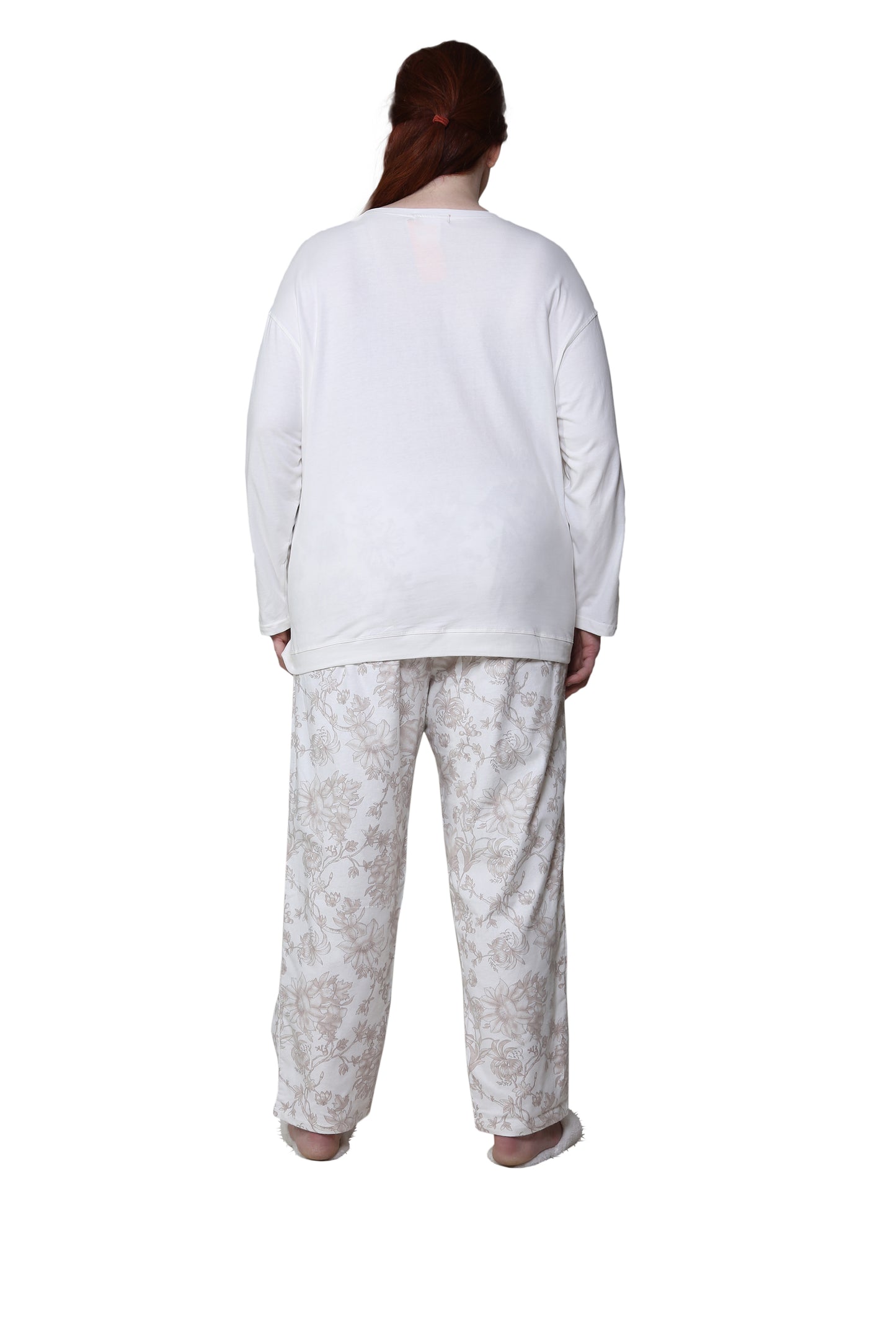 Conjunto de pijama con estampado de franela de talla grande