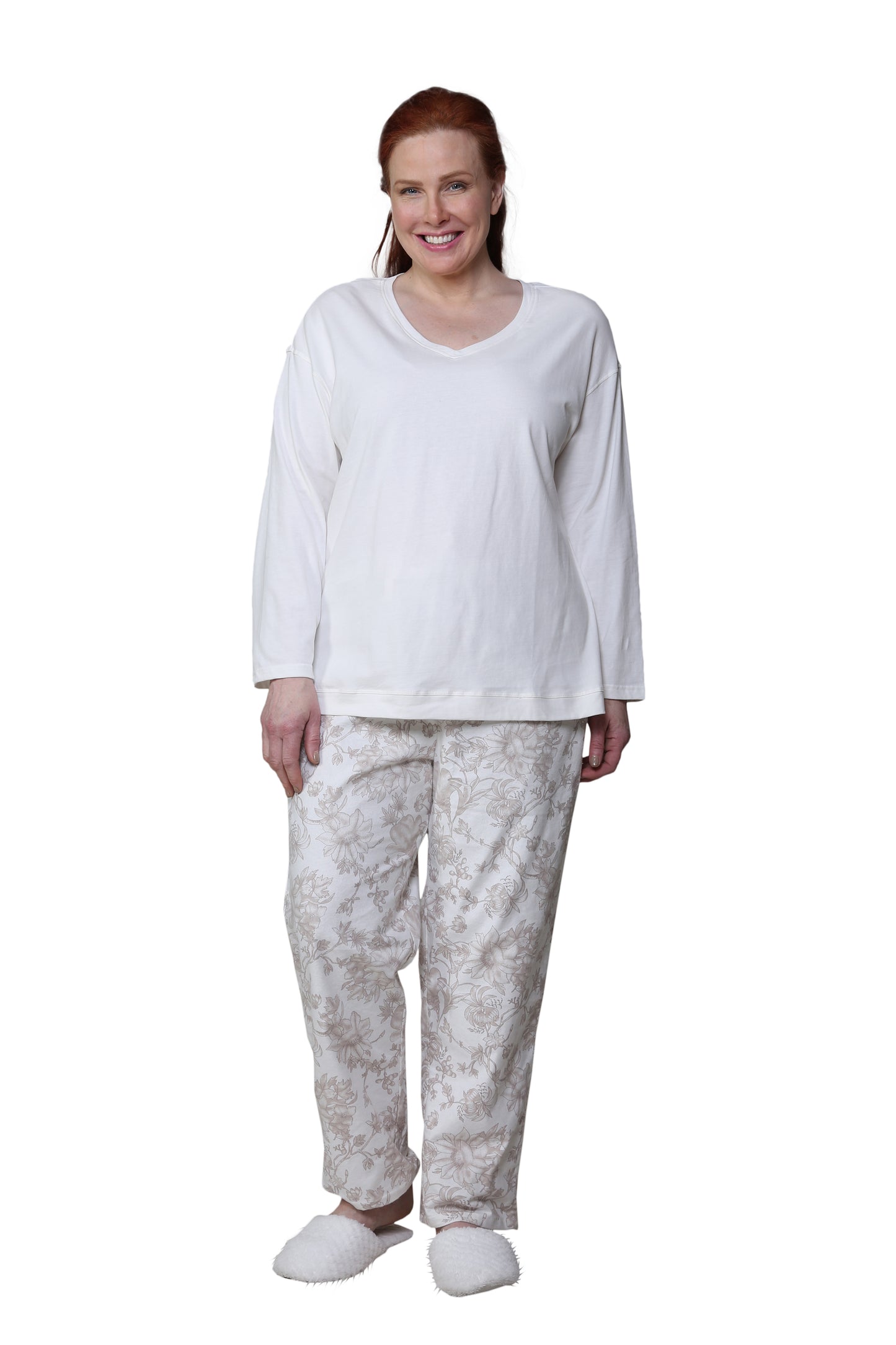 Conjunto de pijama con estampado de franela de talla grande