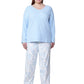 Knit Top & Flannel Pant Plus Size Pajama Set