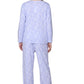 La Cera Lilac Floral Cotton Knit Pajama Set - La Cera