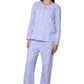 La Cera Lilac Floral Cotton Knit Pajama Set - La Cera