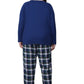 Cotton Knit Top With Flannel Pajama Set - Plus Size - La Cera
