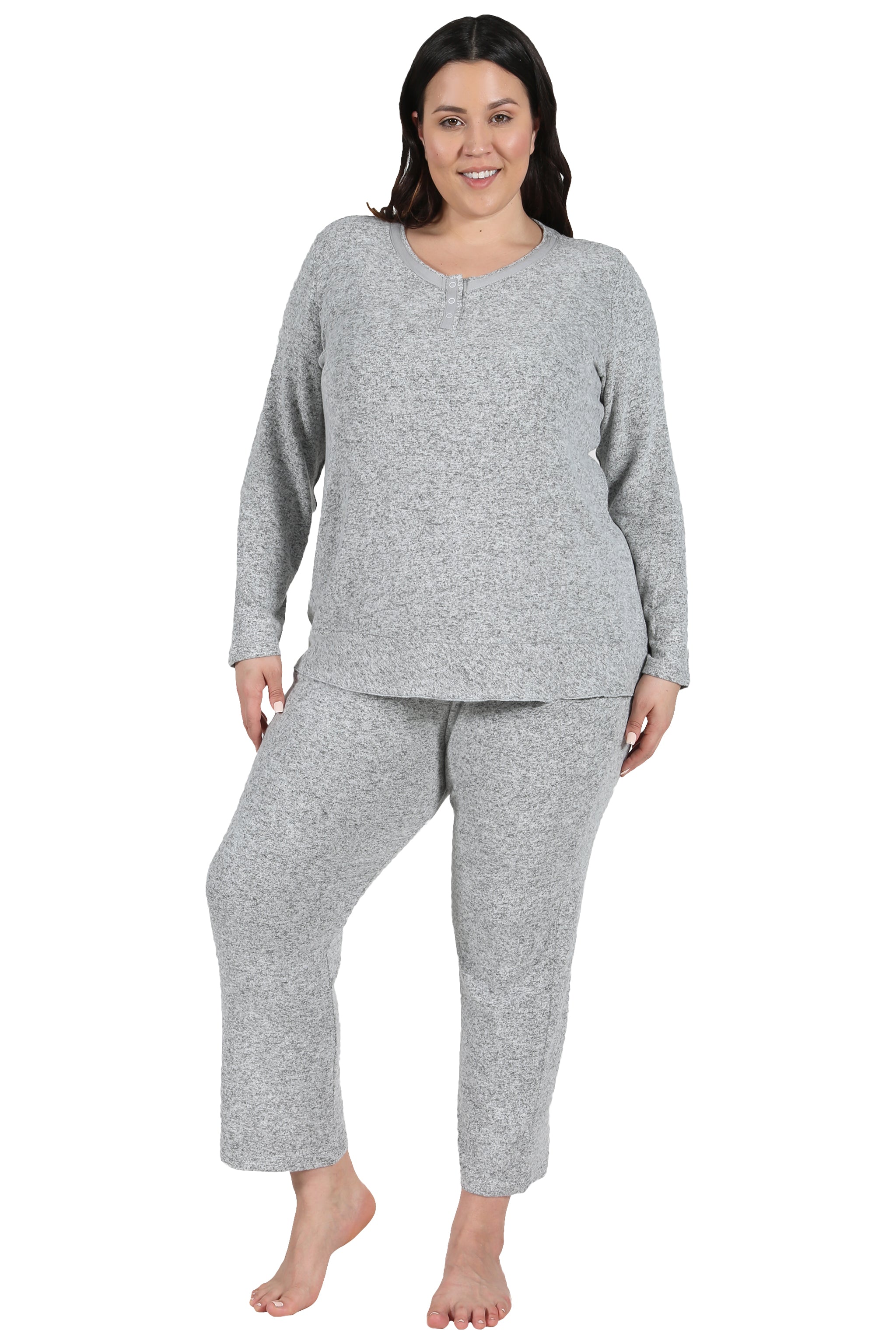 The Comfort Collection Plus Size Snap PJ Set - La Cera