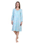 La Cera Floral Print Cotton Knit Gown - La Cera