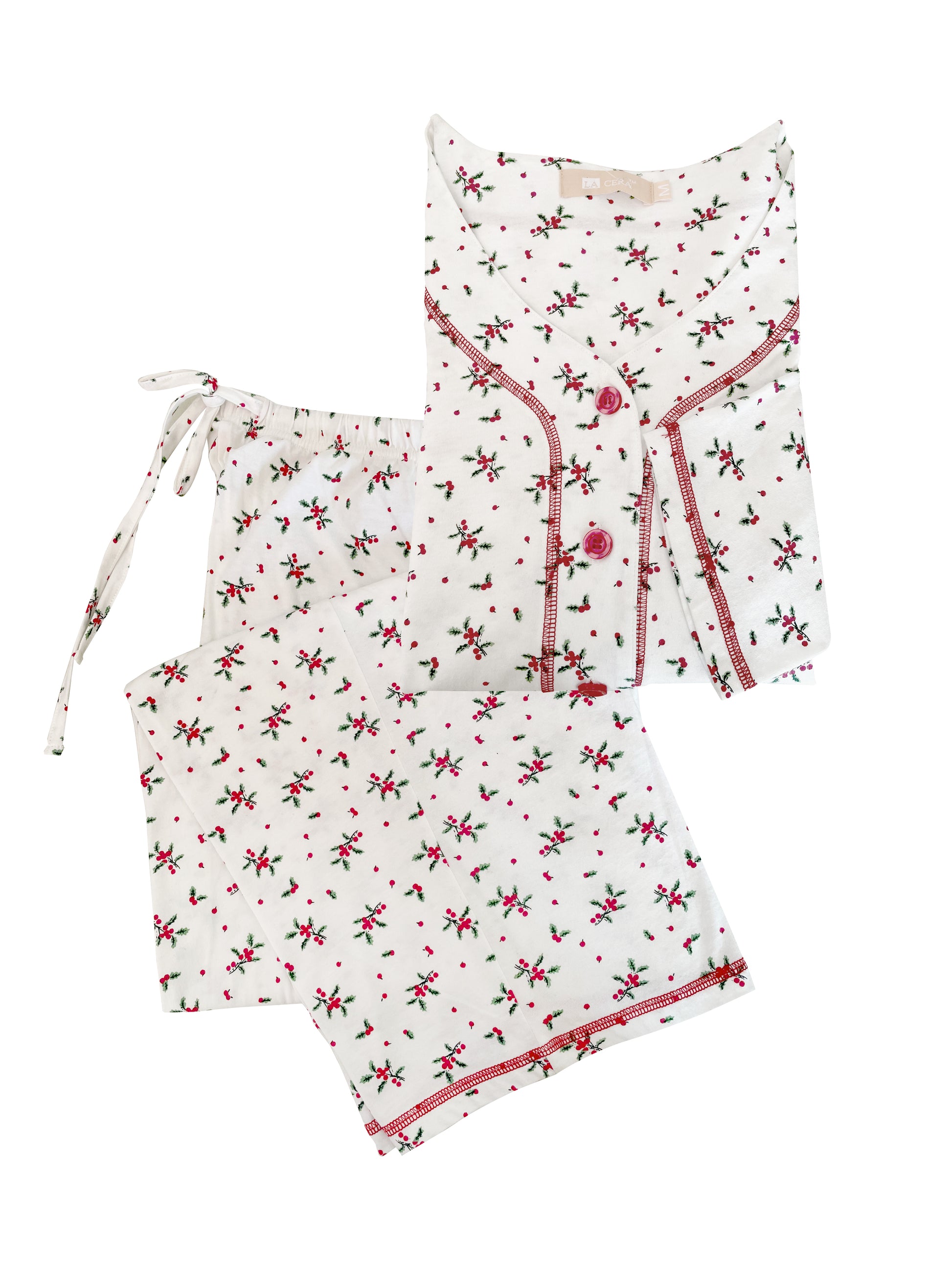 Long Sleeve Mistletoe PJ Set - La Cera