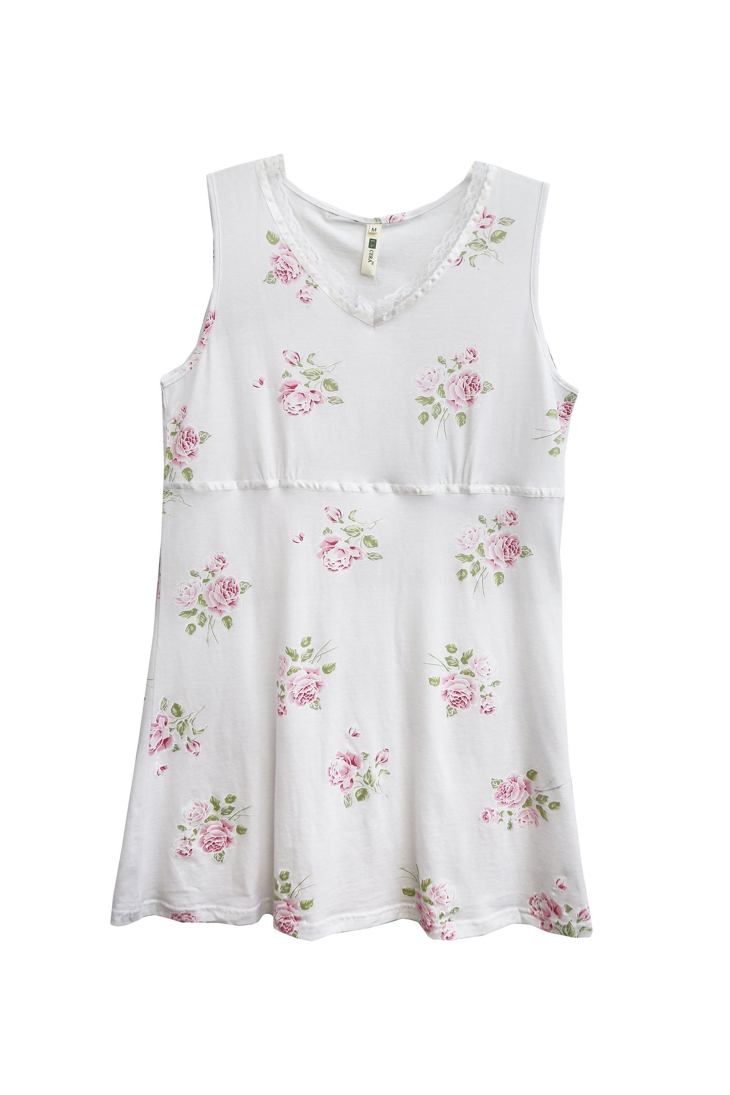 Floral Printed Cotton Knit Chemise - Plus Size - La Cera