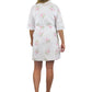 Floral Printed Cotton Knit Robe