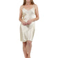La Cera Short Silk Chemise - La Cera