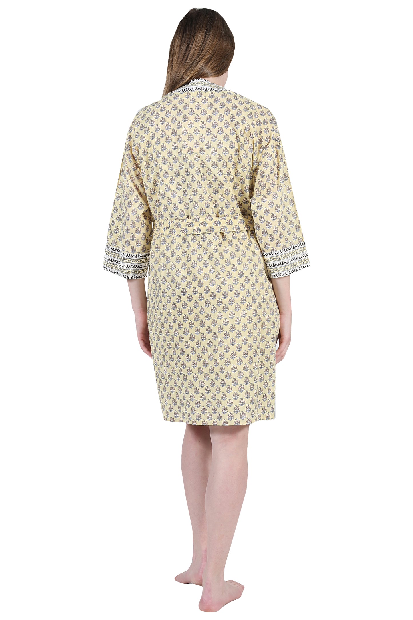 La Cera 100% Cotton Short Kimono Wrap - La Cera