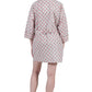La Cera Short Cotton Wrap Robe - La Cera
