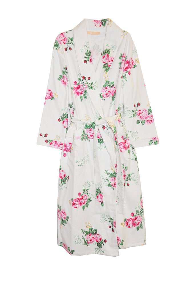 Flannel Floral Plus Size Robe - La Cera