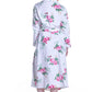 Flannel Floral Plus Size Robe - La Cera