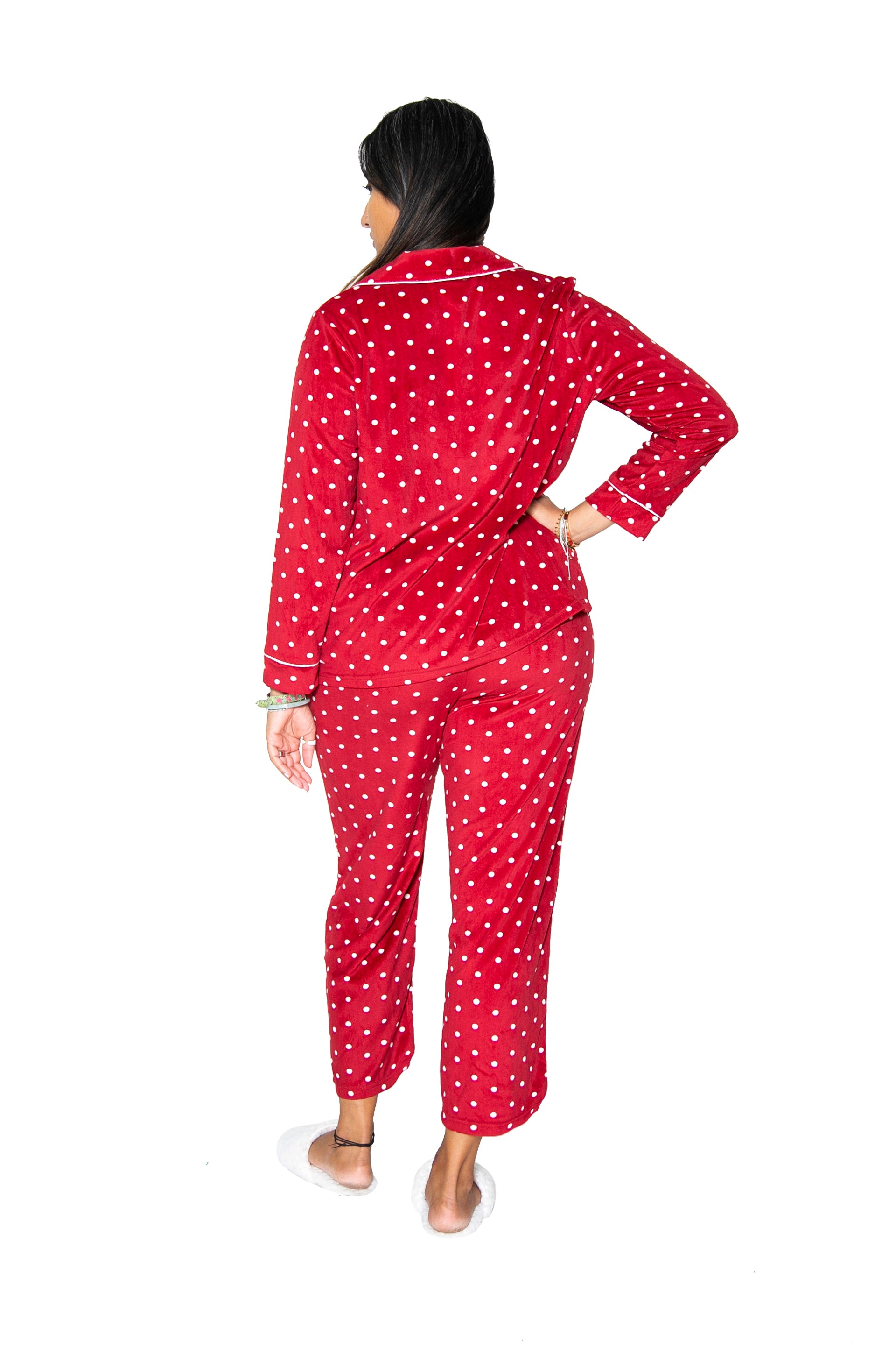 La Cera Sheered Minky Fleece PJ Set - La Cera