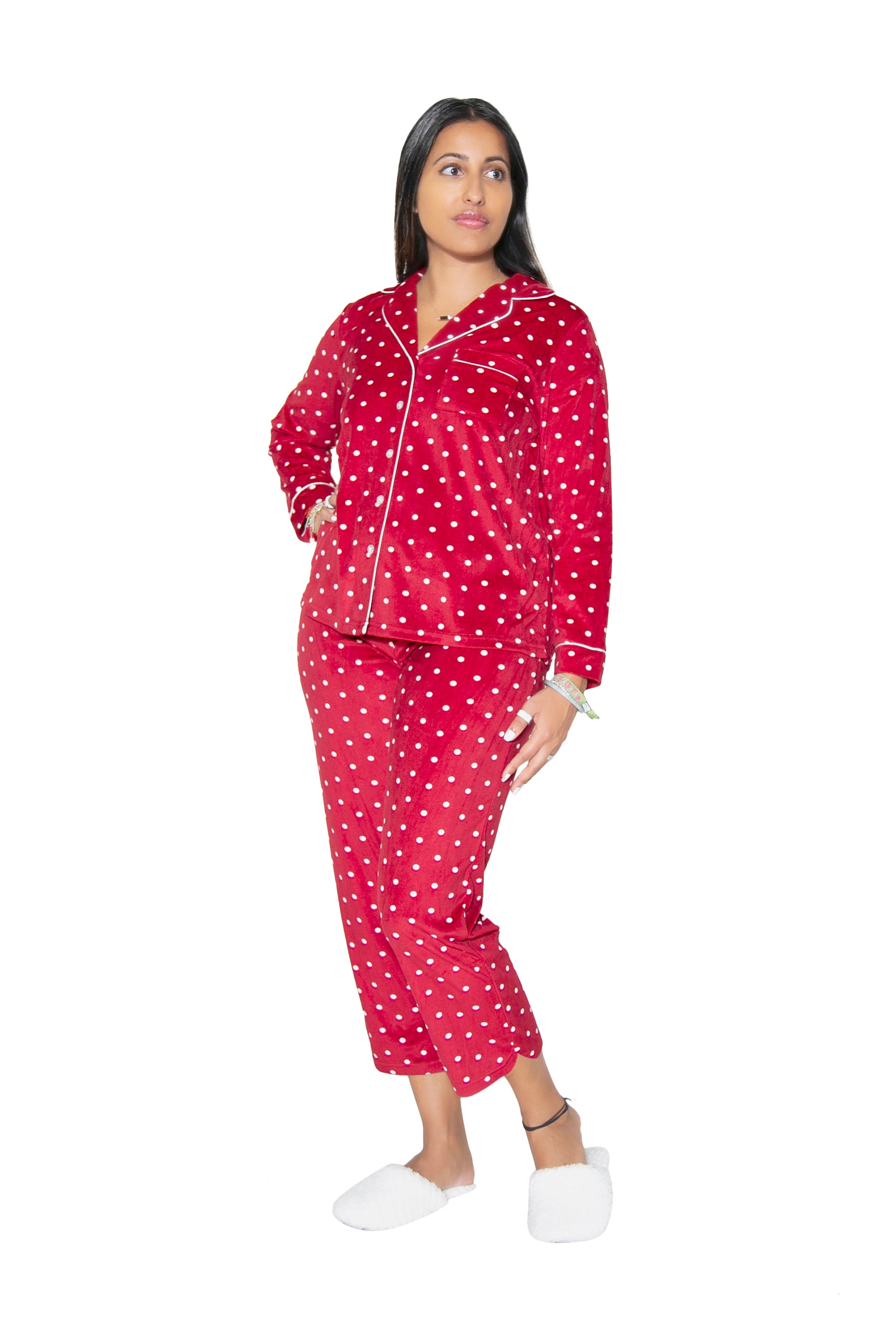 La Cera Sheered Minky Fleece PJ Set - La Cera