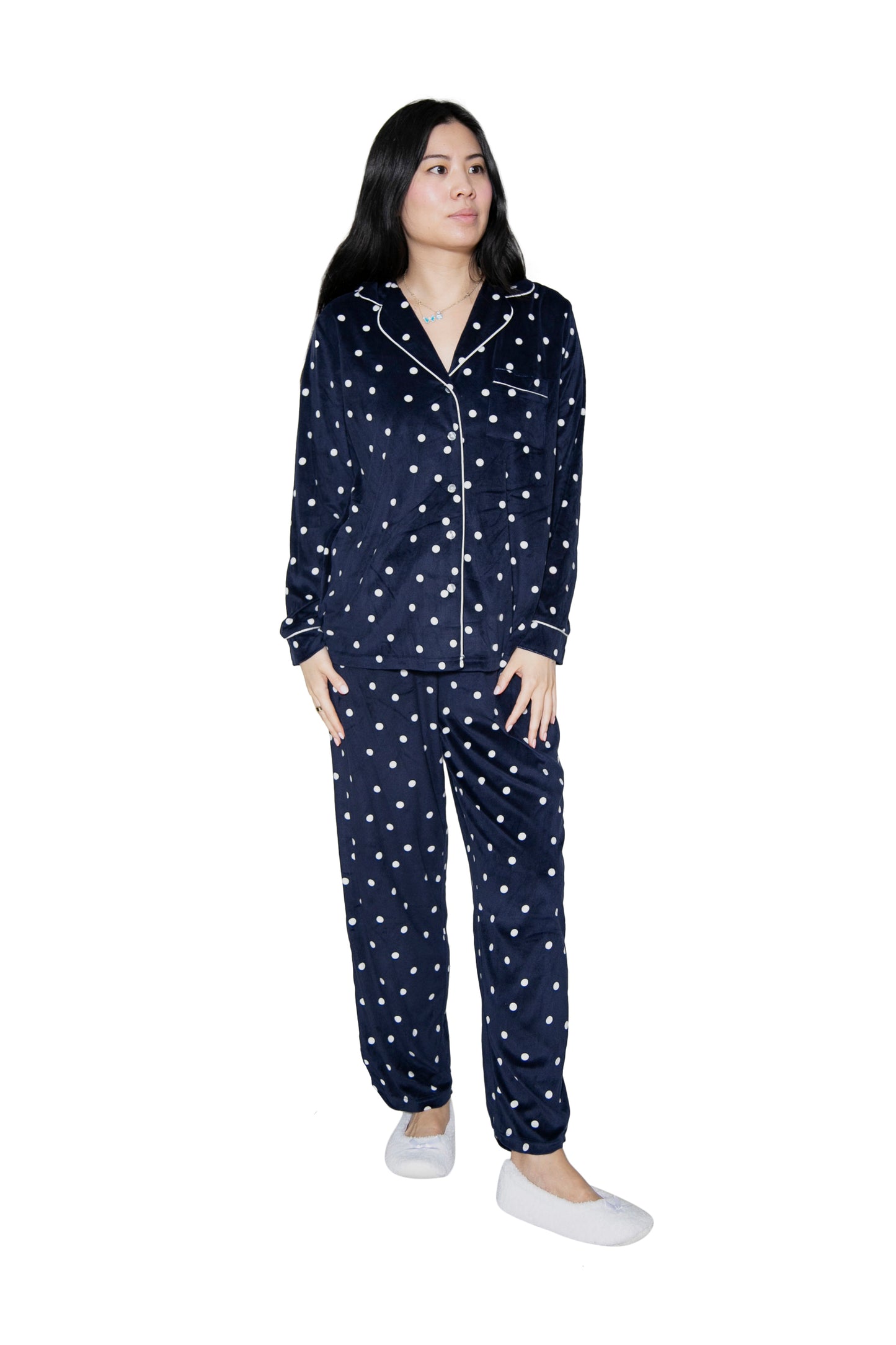 La Cera Sheered Minky Fleece PJ Set - La Cera