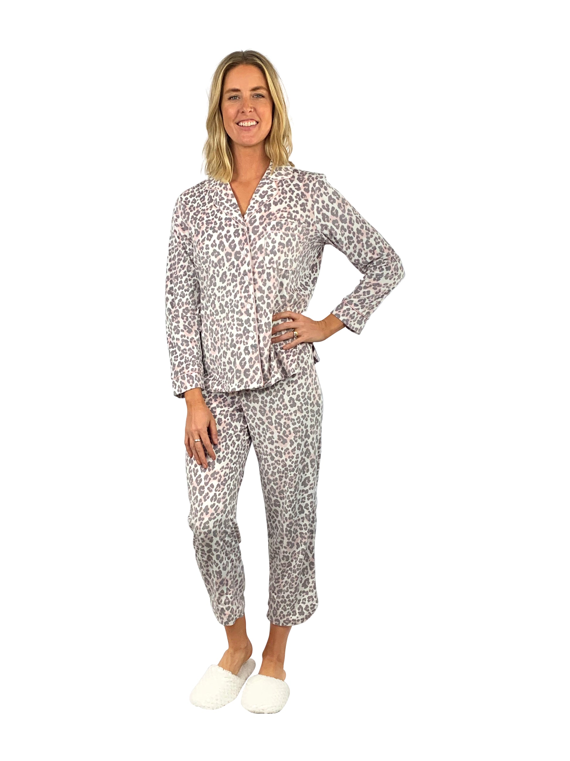 La Cera Sheered Minky Fleece PJ Set - La Cera