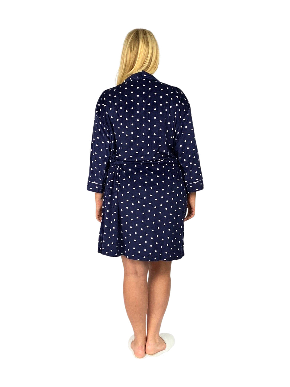 La Cera Plus Size Silky Sheered Minky Kimono Robe - La Cera