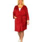 La Cera Plus Size Silky Sheered Minky Kimono Robe - La Cera