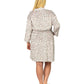 La Cera Plus Size Silky Sheered Minky Kimono Robe - La Cera