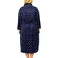 La Cera Plus Size Silky Sheered Minky Wrap Robe