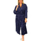 La Cera Plus Size Silky Sheered Minky Wrap Robe