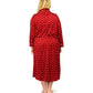 La Cera Plus Size Silky Sheered Minky Wrap Robe