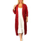 La Cera Plus Size Silky Sheered Minky Wrap Robe