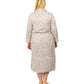 La Cera Plus Size Silky Sheered Minky Wrap Robe