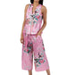 Satin Floral Lounge Set - La Cera