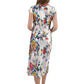 Satin Floral Multi Colored Gown - La Cera