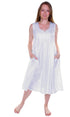 La Cera 100% Cotton Sleeveless Dress with Hem Embroidery - La Cera