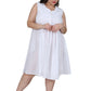 La Cera 100% Cotton Sleeveless Dress with Hem Embroidery - Plus Size