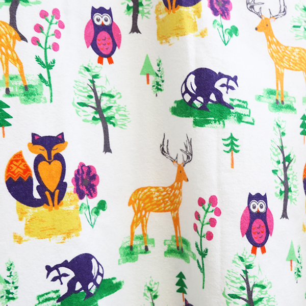 Plus Size Forest Animal Flannel Pajama Set