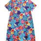 Vestido corto de punto de algodón de manga corta de talla grande