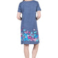 La Cera Vestido de talla grande de manga corta con estampado floral de mariposas novedoso