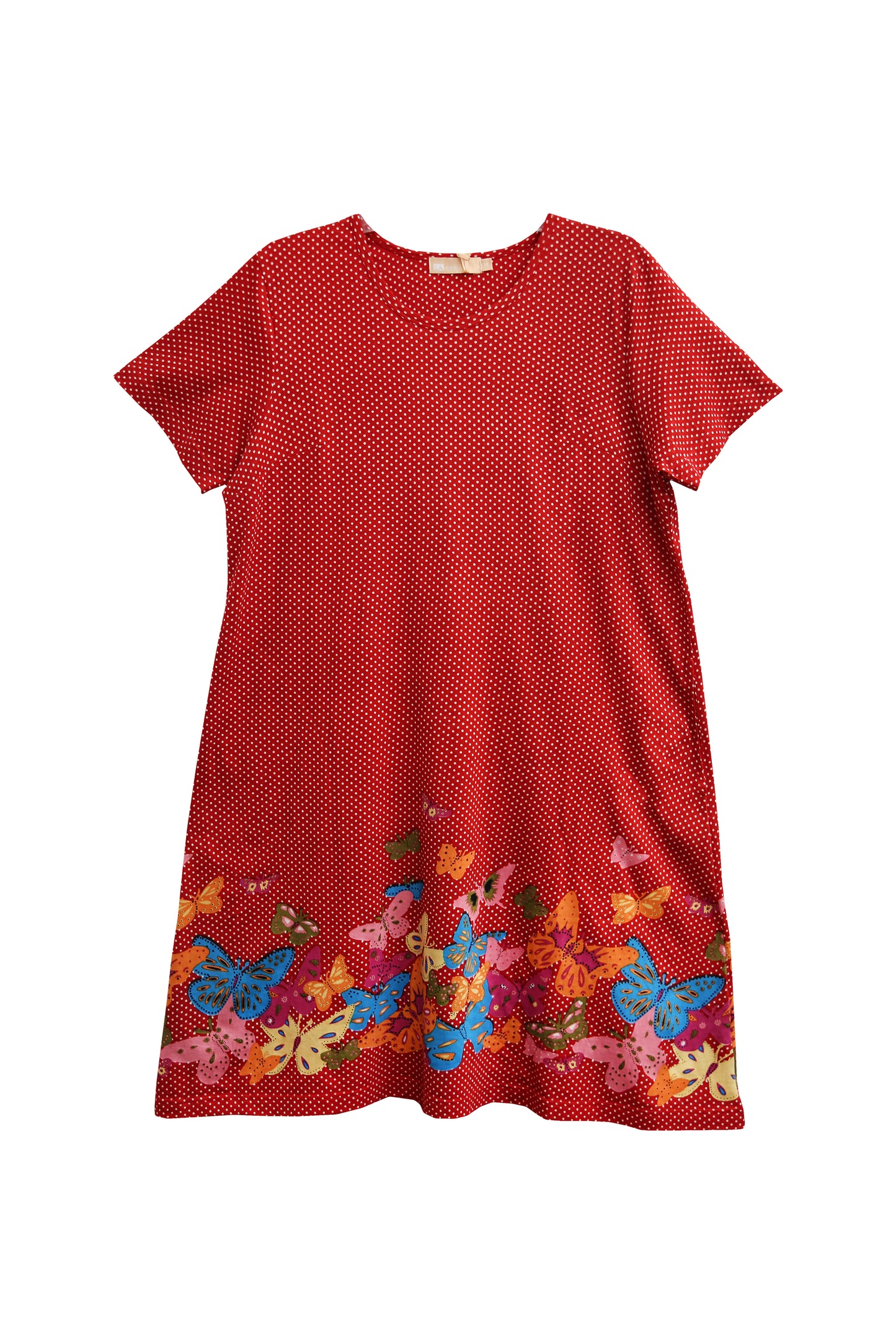 La Cera Vestido de talla grande de manga corta con estampado floral de mariposas novedoso