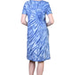 La Cera Cotton Knit Short Sleeve Blue Tie-Dye Dress - La Cera