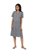 Short Sleeve Cotton Knit Floral A-Line Dress - La Cera