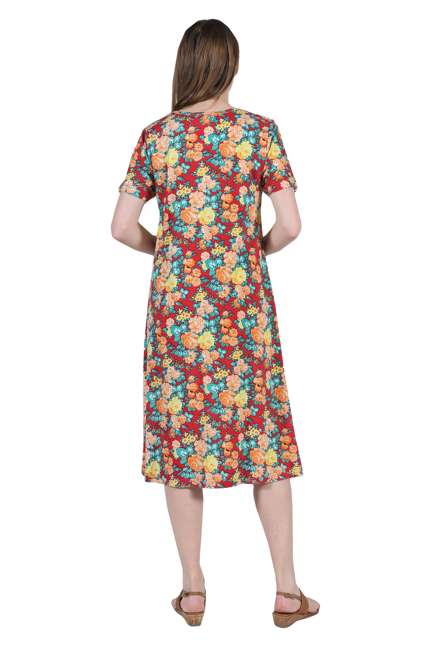 Vestido evasé con estampado floral La Cera