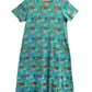 La Cera Printed A-Line Cotton Jersey Knit Plus Size Dress - La Cera