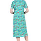 La Cera Printed A-Line Cotton Jersey Knit Plus Size Dress - La Cera