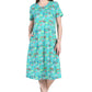 La Cera Printed A-Line Cotton Jersey Knit Plus Size Dress - La Cera