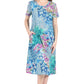 La Cera Cotton Floral Jersey Knit A-Line Dress - La Cera