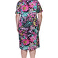 La Cera Black and Fuchsia Plus Size A-Line Knit Dress - La Cera