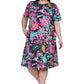 La Cera Black and Fuchsia Plus Size A-Line Knit Dress - La Cera