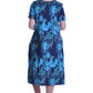 La Cera Navy Floral Print A-Line Dress - La Cera